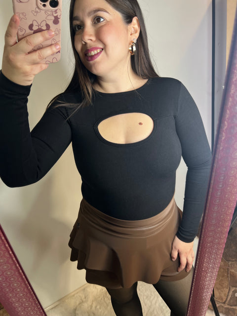 Falda Short Vuelos Café