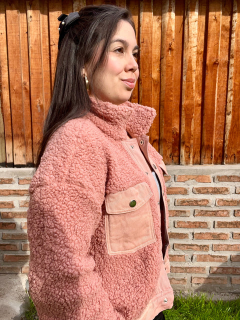 Chaqueta Corderito Palo Rosa