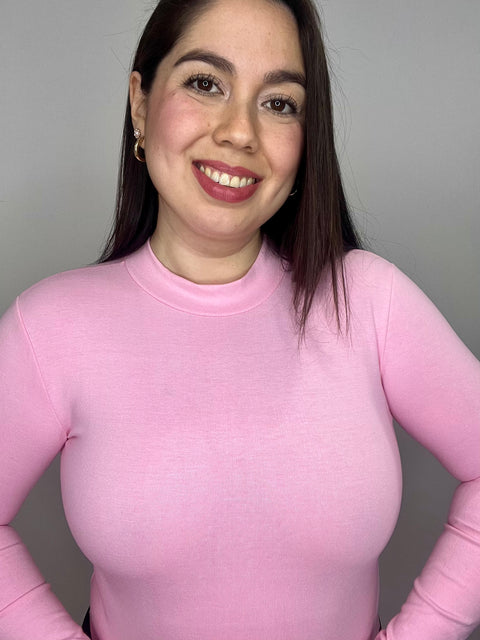Polera Cuello Medio Beatle Rosado Bebé