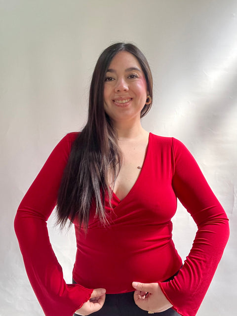Polera Cruzada Campanada Roja