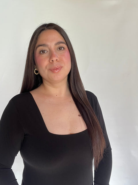 Body Doble Escote Cuadrado Negro