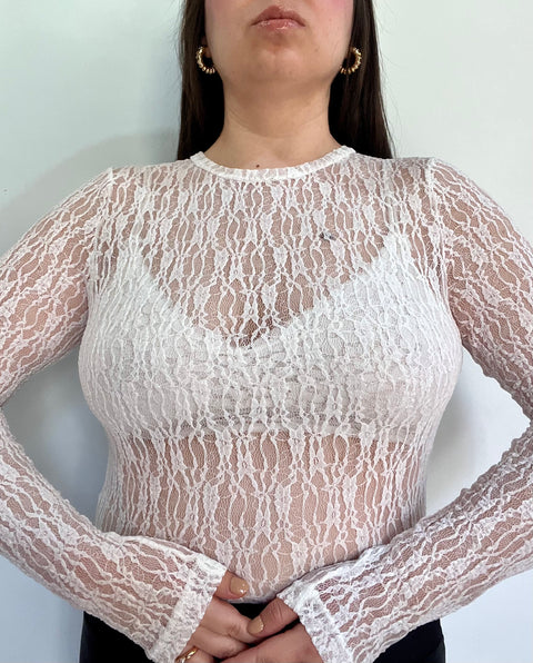 Body Encaje Primavera Blanco
