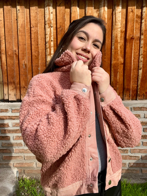 Chaqueta Corderito Palo Rosa