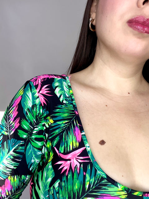 Body Doble Escote Redondo Manga Larga Selva