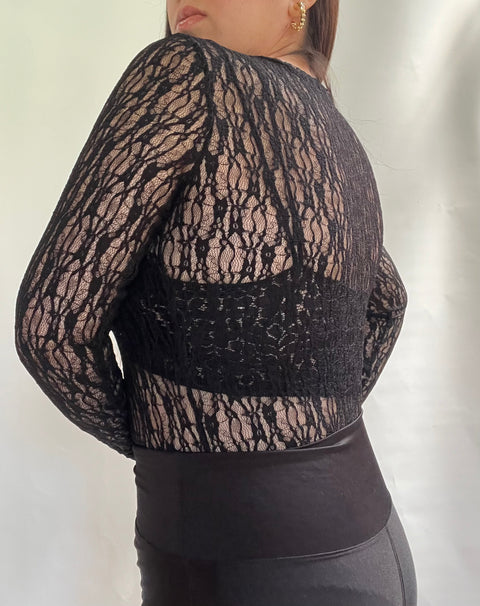 Body Encaje Primavera Negro