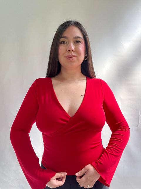 Polera Cruzada Campanada Roja