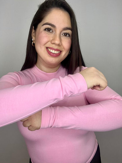 Polera Cuello Medio Beatle Rosado Bebé