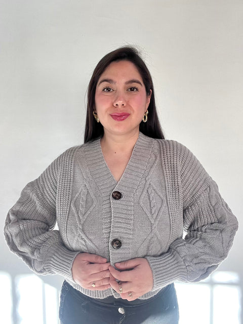 Cardigan Globo Gris