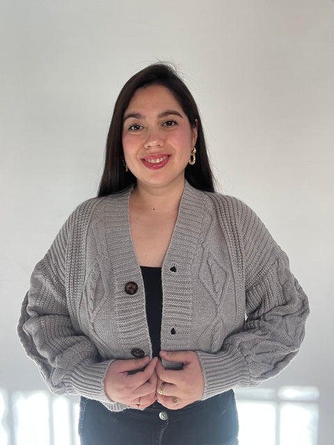 Cardigan Globo Gris
