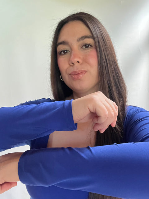 Body Doble Escote Cuadrado Azul Rey