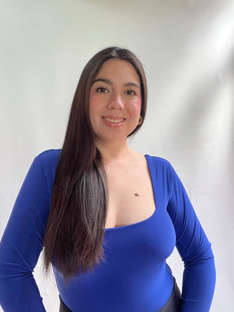 Body Doble Escote Cuadrado Azul Rey