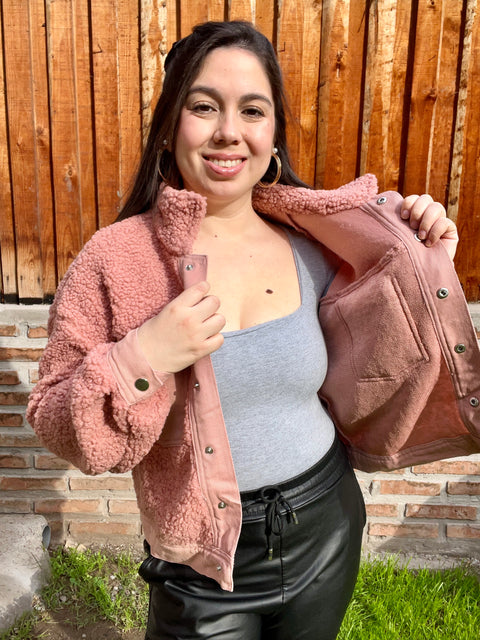 Chaqueta Corderito Palo Rosa