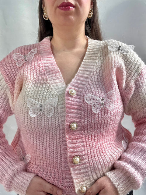 Chaleco Mariposa Rosado