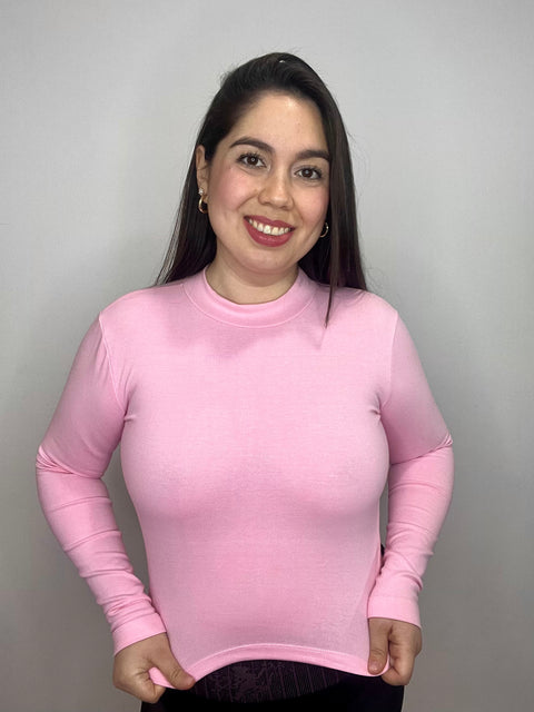 Polera Cuello Medio Beatle Rosado Bebé