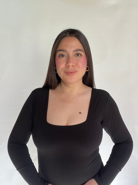 Body Doble Escote Cuadrado Negro