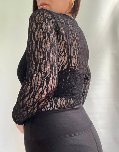 Body Encaje Primavera Negro
