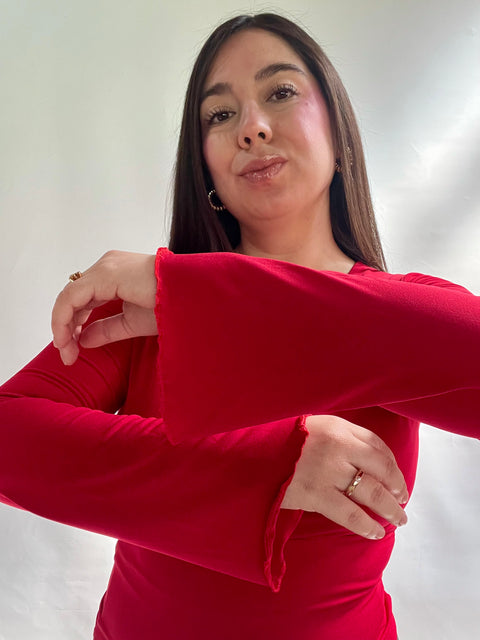 Polera Cruzada Campanada Roja
