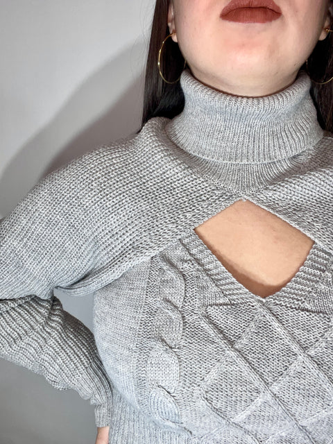 Sweater Manga Top Gris