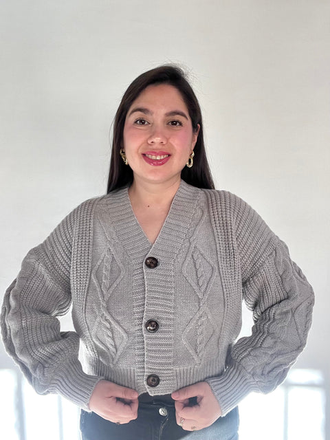 Cardigan Globo Gris