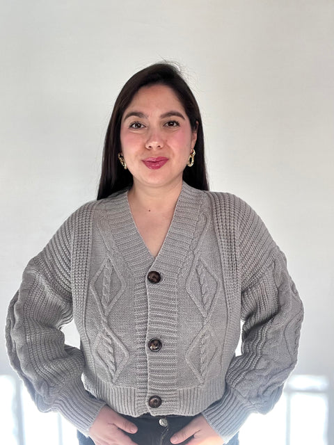 Cardigan Globo Gris