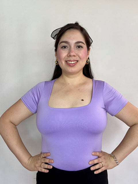 Body Escote Cuadrado Lila