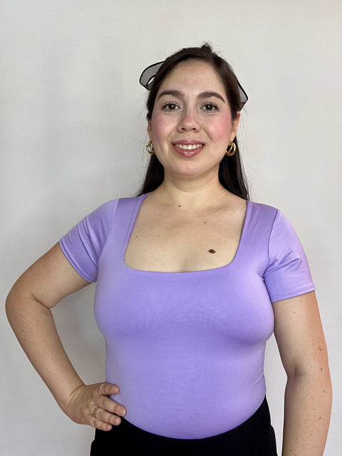 Body Escote Cuadrado Lila