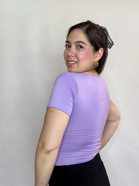 Body Escote Cuadrado Lila