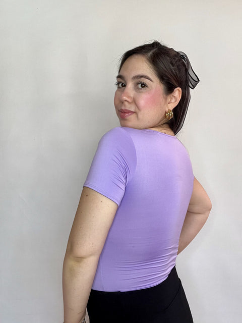 Body Escote Cuadrado Lila