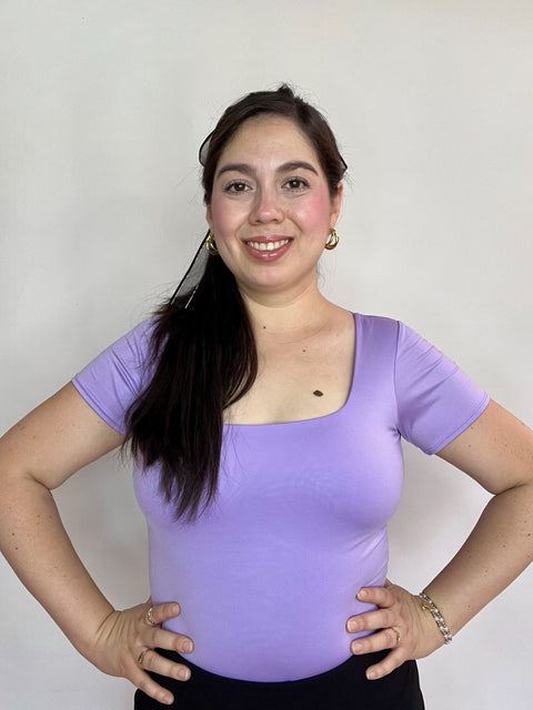 Body Escote Cuadrado Lila