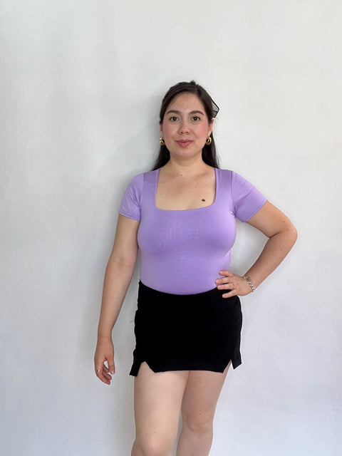 Body Escote Cuadrado Lila