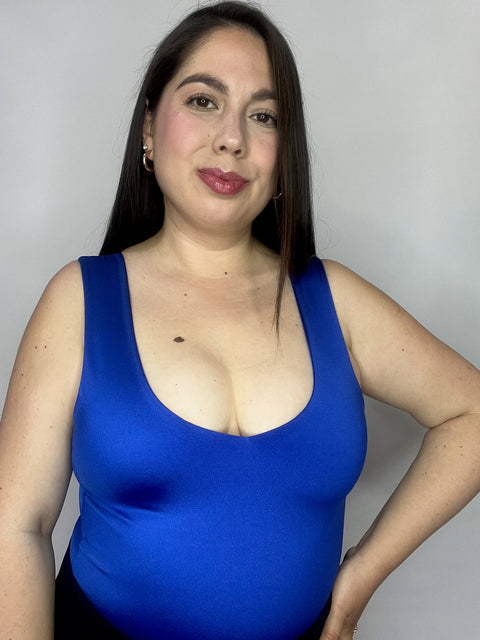 Body Escote V Azul Rey