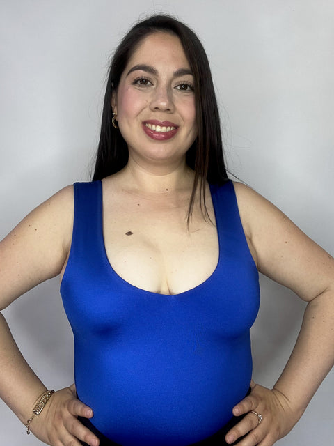 Body Escote V Azul Rey