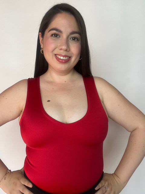 Body Escote V Rojo