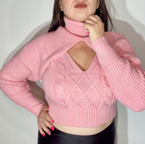 Sweater Manga Top Rosado