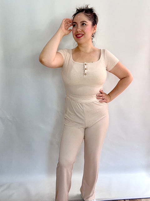 Conjunto Aurora Beige Brillos