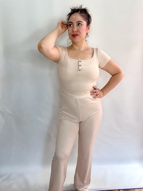 Conjunto Aurora Beige Brillos