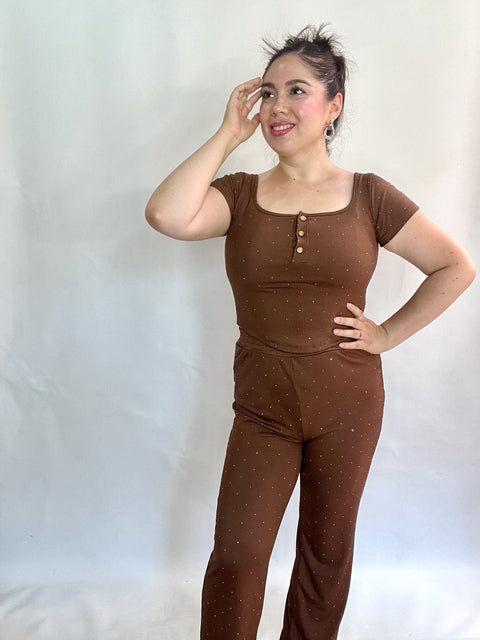 Conjunto Aurora Café Brillos