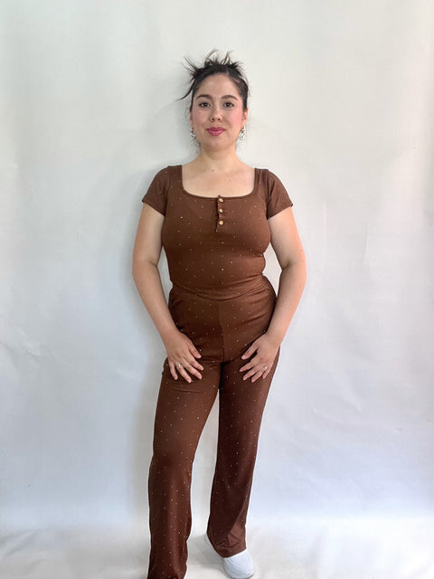 Conjunto Aurora Café Brillos