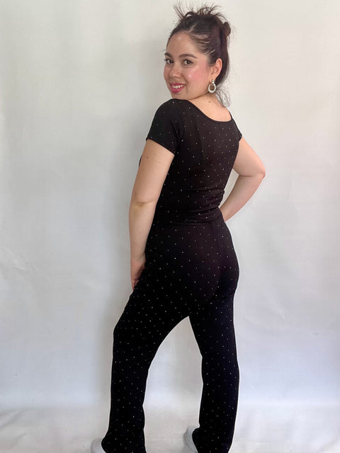 Conjunto Aurora Negro Brillos