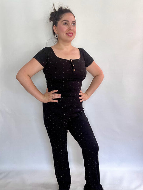 Conjunto Aurora Negro Brillos