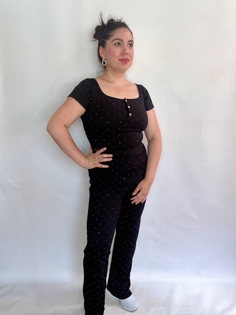 Conjunto Aurora Negro Brillos