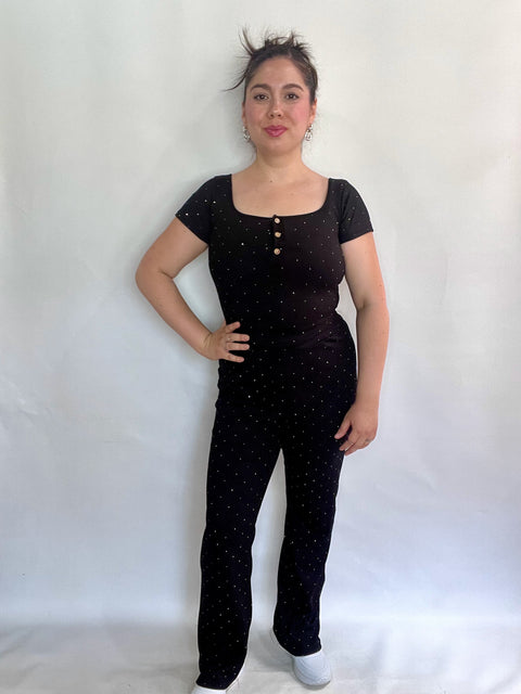 Conjunto Aurora Negro Brillos