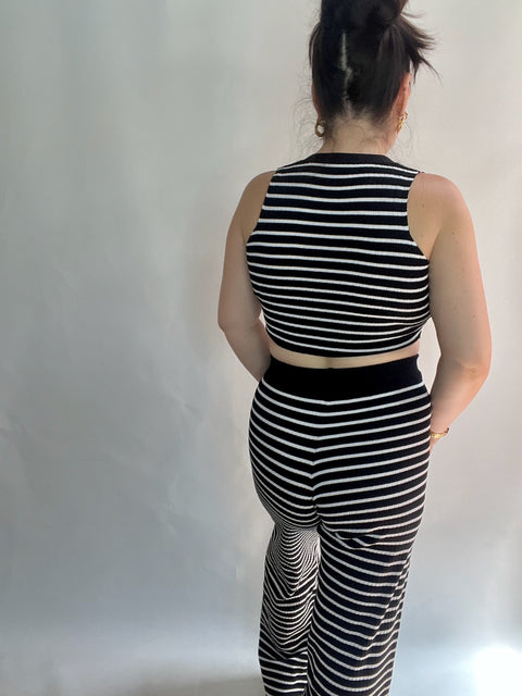 Conjunto Martina Rayas Negro Blanco