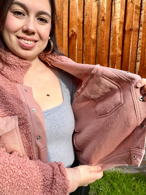 Chaqueta Corderito Palo Rosa