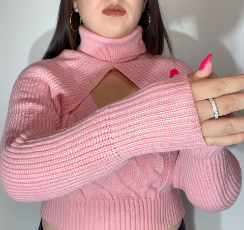 Sweater Manga Top Rosado