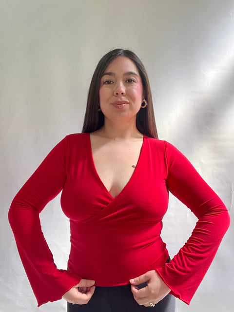 Polera Cruzada Campanada Roja
