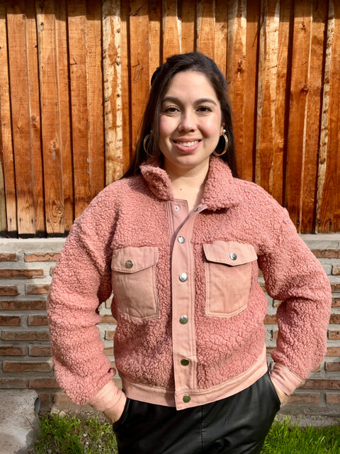 Chaqueta Corderito Palo Rosa