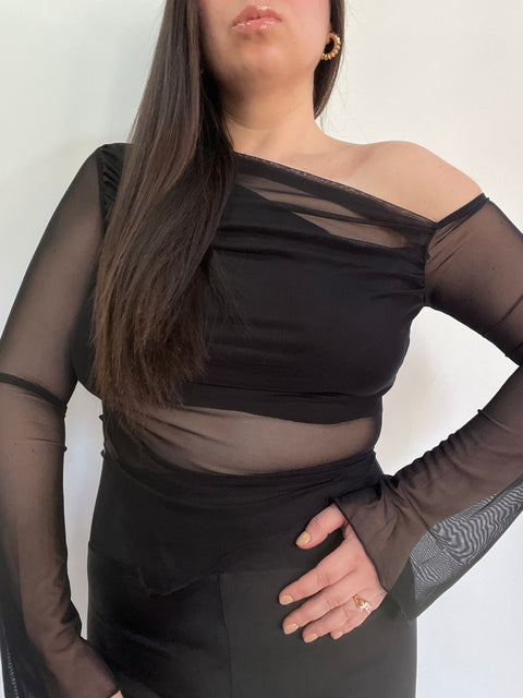 Blusa Asimétrica Negro