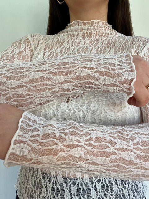 Blusa Encaje Primavera Blanco