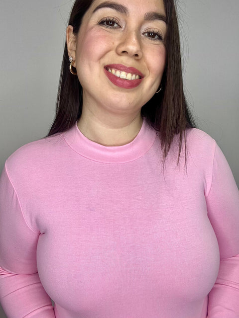 Polera Cuello Medio Beatle Rosado Bebé